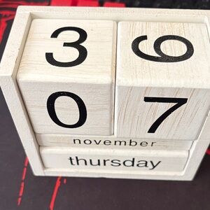 Elegant White Wooden Perpetual Calendar